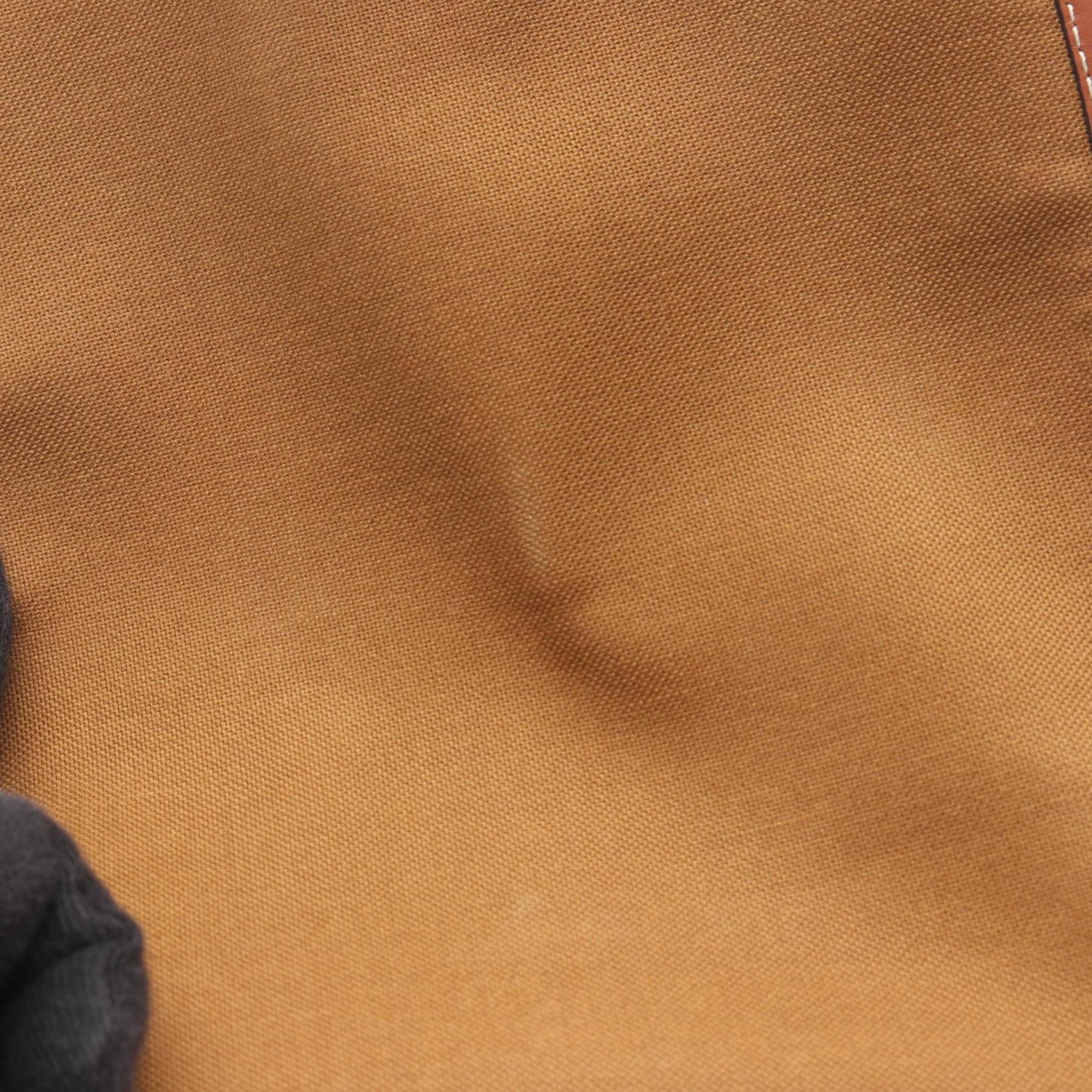 Celine Folco Medium Triomphe Shoulder Bag in PVC-Coated Canvas and Leather, Black/Brown