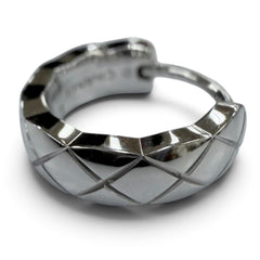 CHANEL J12687 Coco Crush Collection Single Mini Hoop Earrings AU750 (WG) White Gold, Weight 1.72g, Women's — Like New
