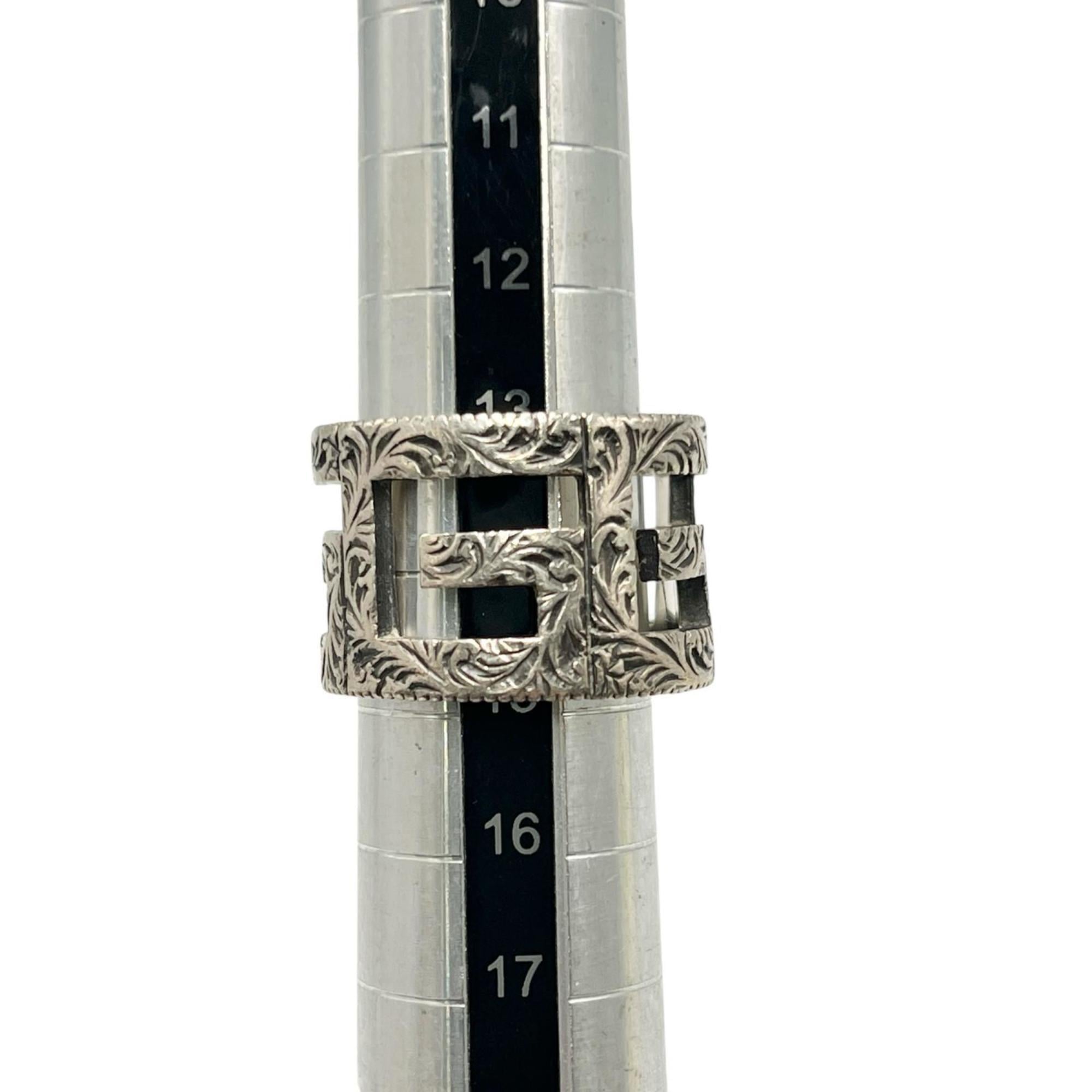 Gucci Square G Arabesque Ring in Sterling Silver for Men