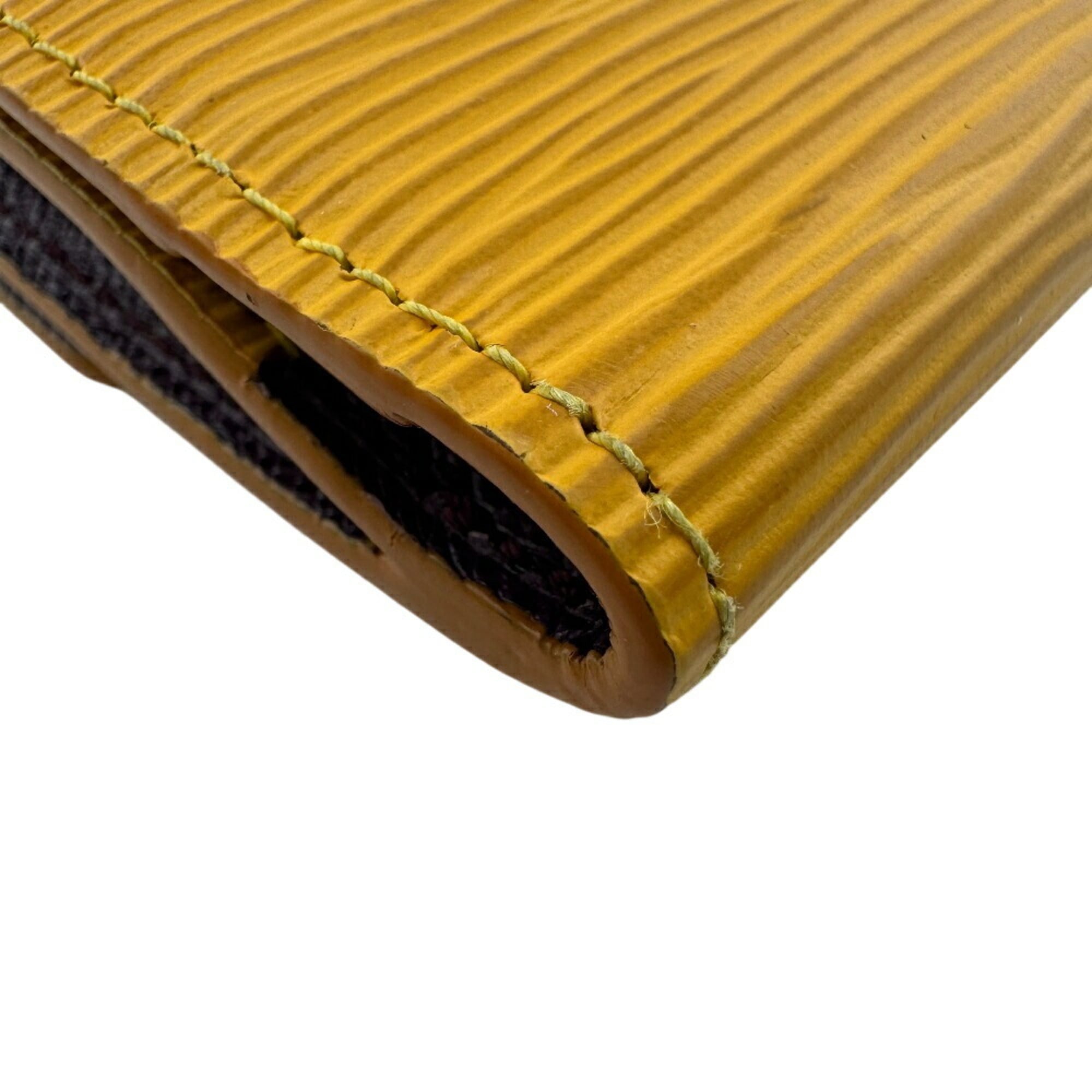 LOUIS VUITTON M63489 Porte Monnaie Bi-E Carte Credit Compact Wallet, Card Case, Epi Leather Coin Yellow, Women's