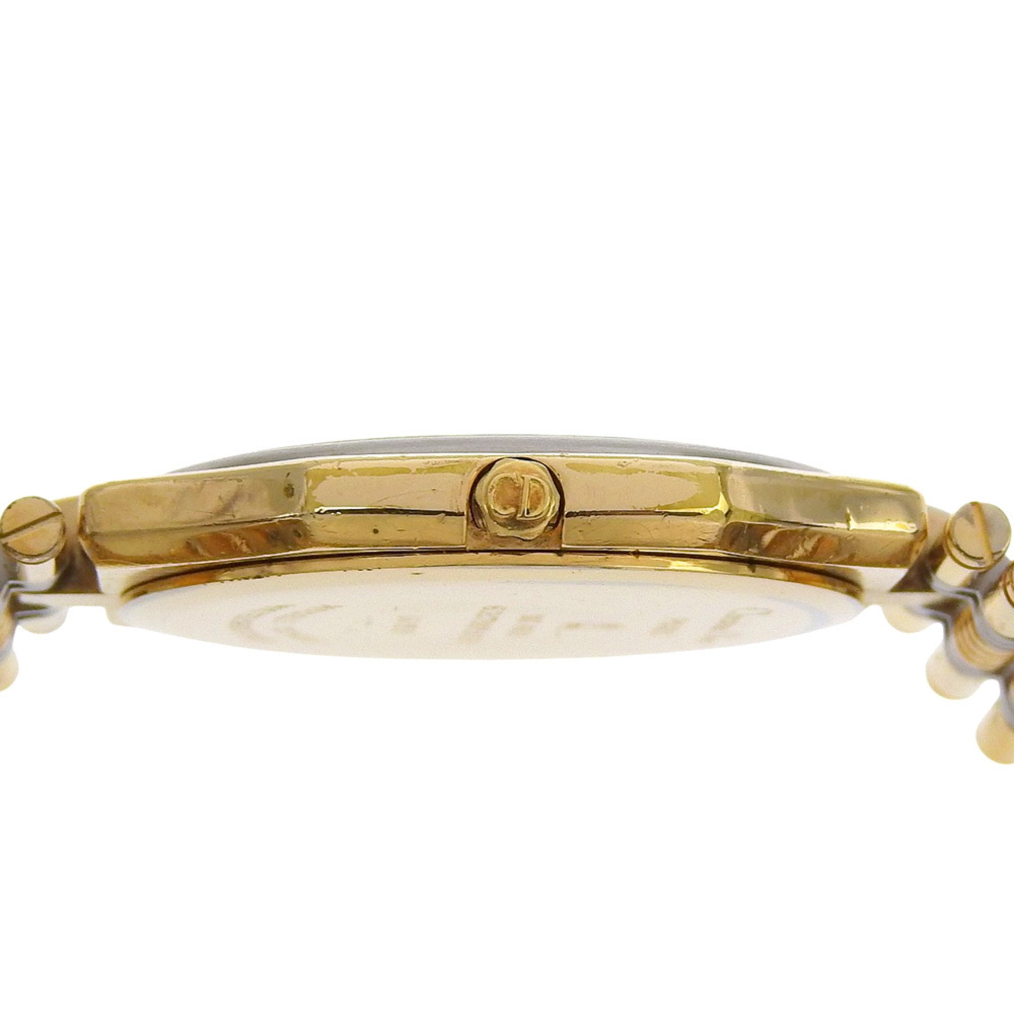 Christian Dior Date Watch 45.15.01 Gold-Plated Quartz Analog Display Gold Dial Men's — Good
