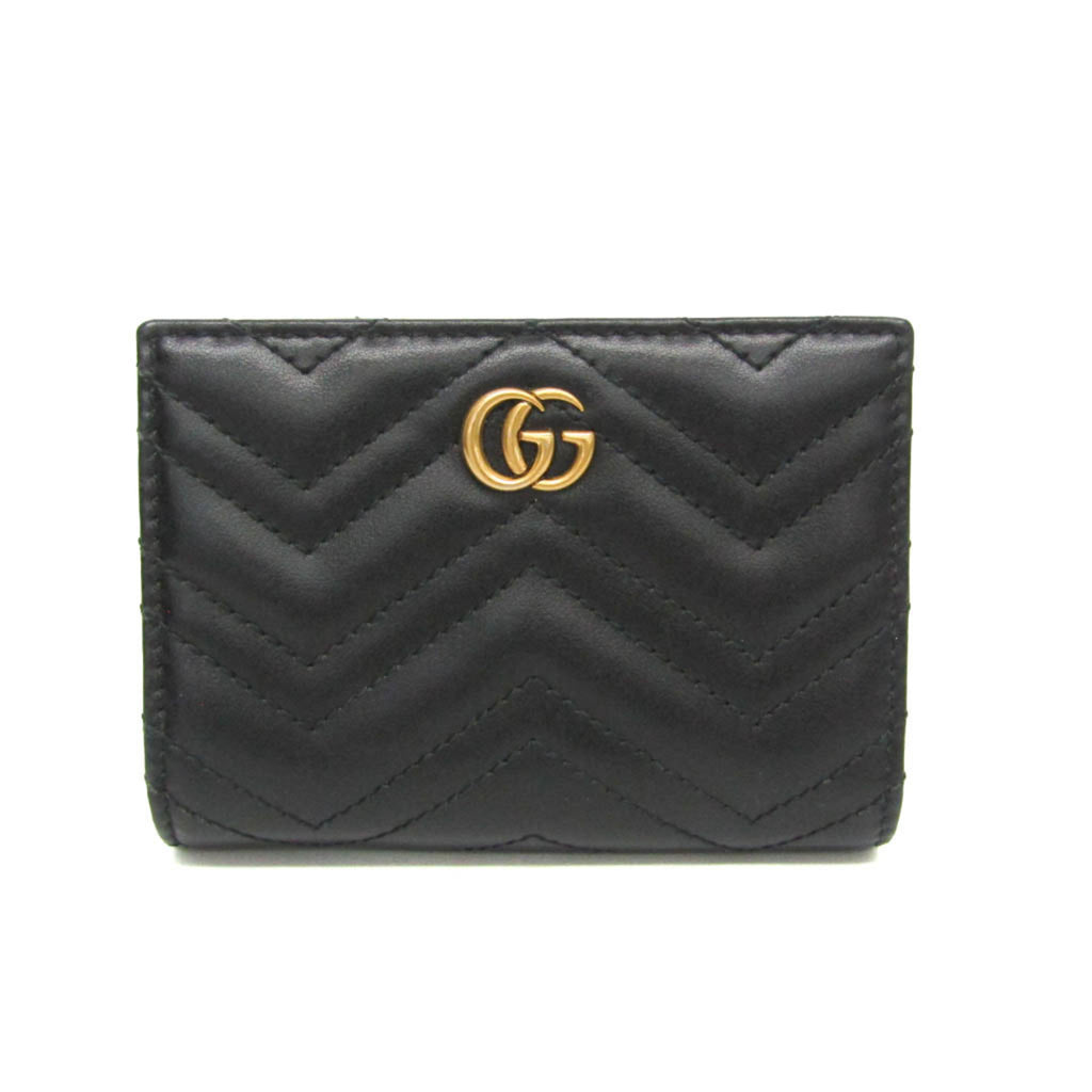 Gucci GG Marmont 773427 Women's Leather Wallet (bi-fold) Black