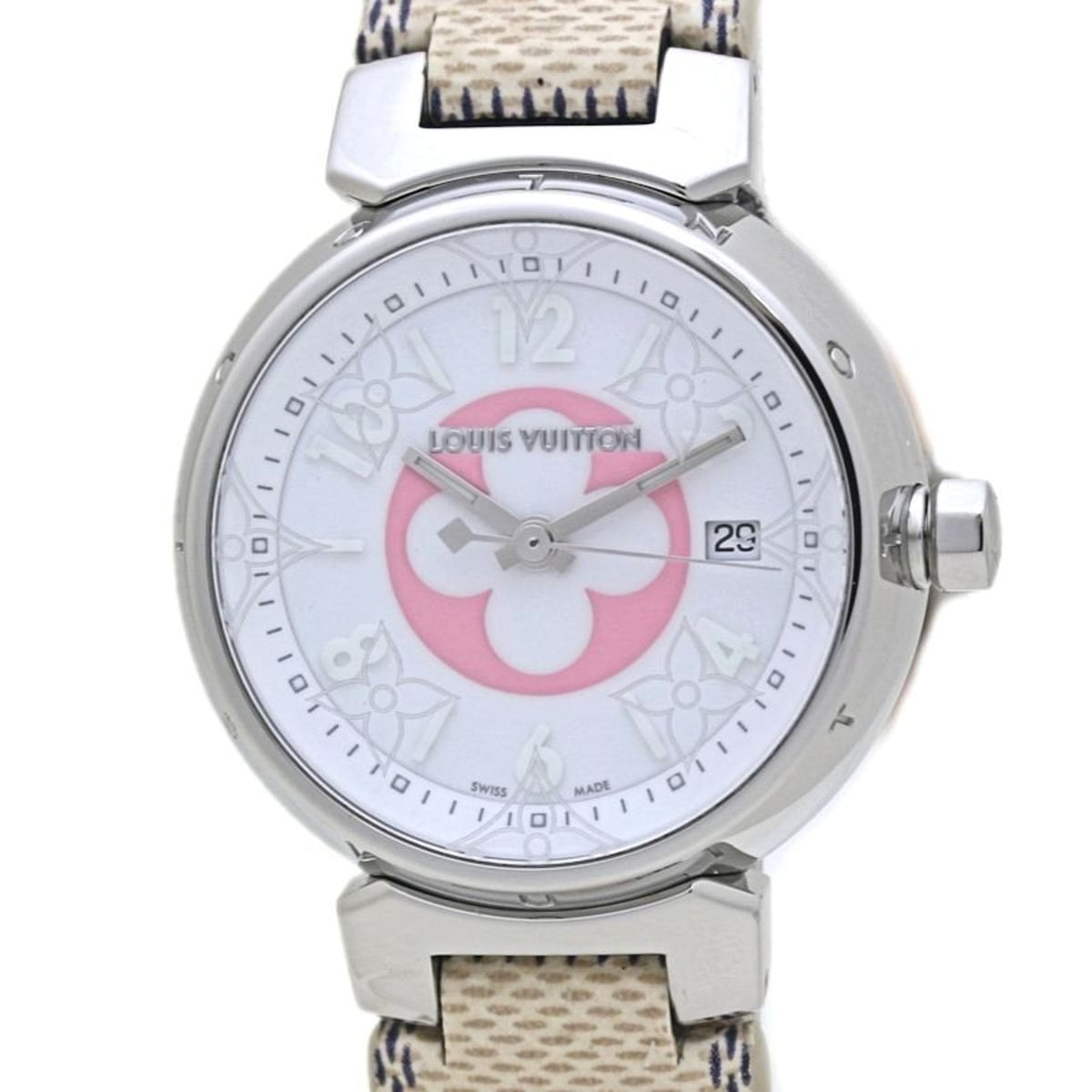 LOUIS VUITTON Tambour PM Azur 28mm QA007Z Japan Exclusive Women's Watch 40162 — Very Good