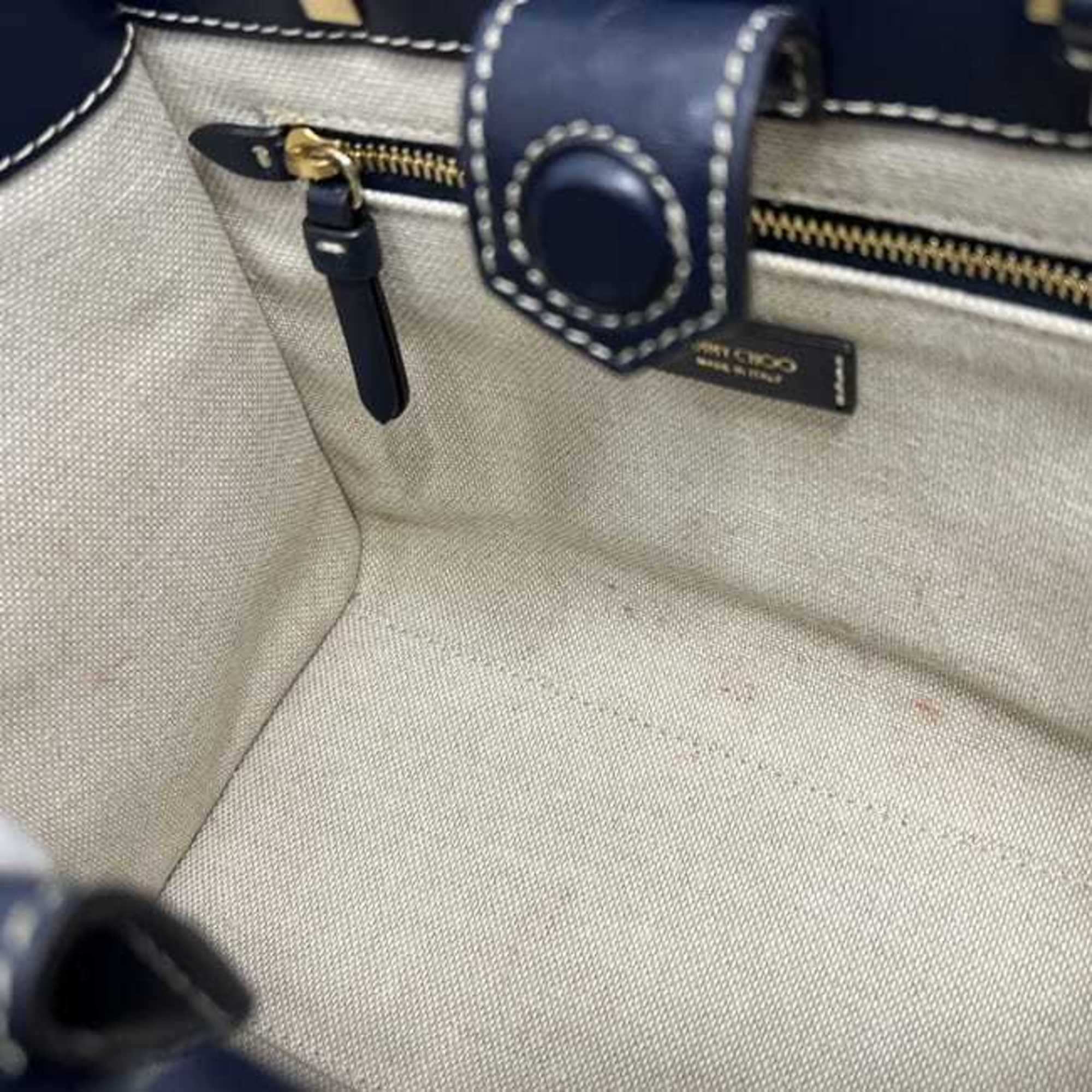 Jimmy Choo 2-way bag f-24513 denim blue navy JI1630AW001266 washed leather 55SG JIMMY CHOO handbag crossbody shoulder embroidered women's