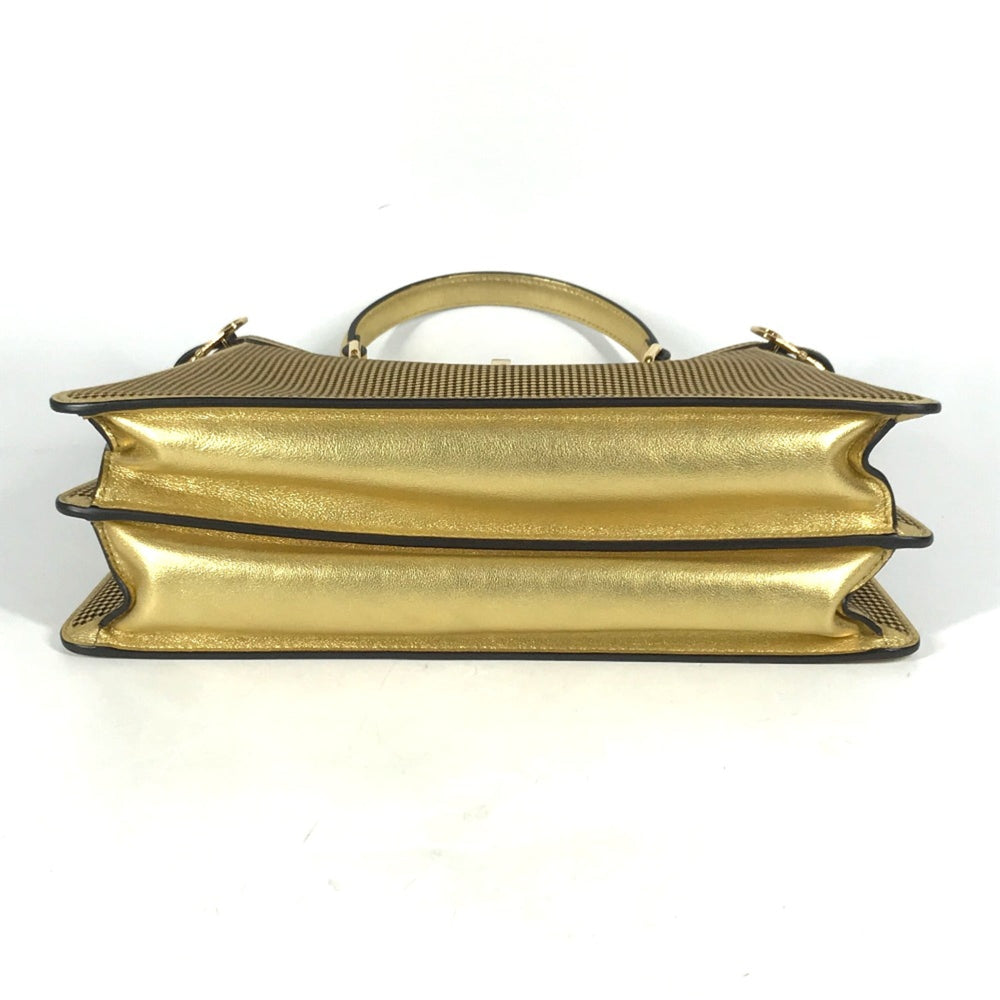 Fendi 8BN321 Versace VERSACE collaboration 2WAY Shoulder Bag Hand Bag Gold pink — Like New