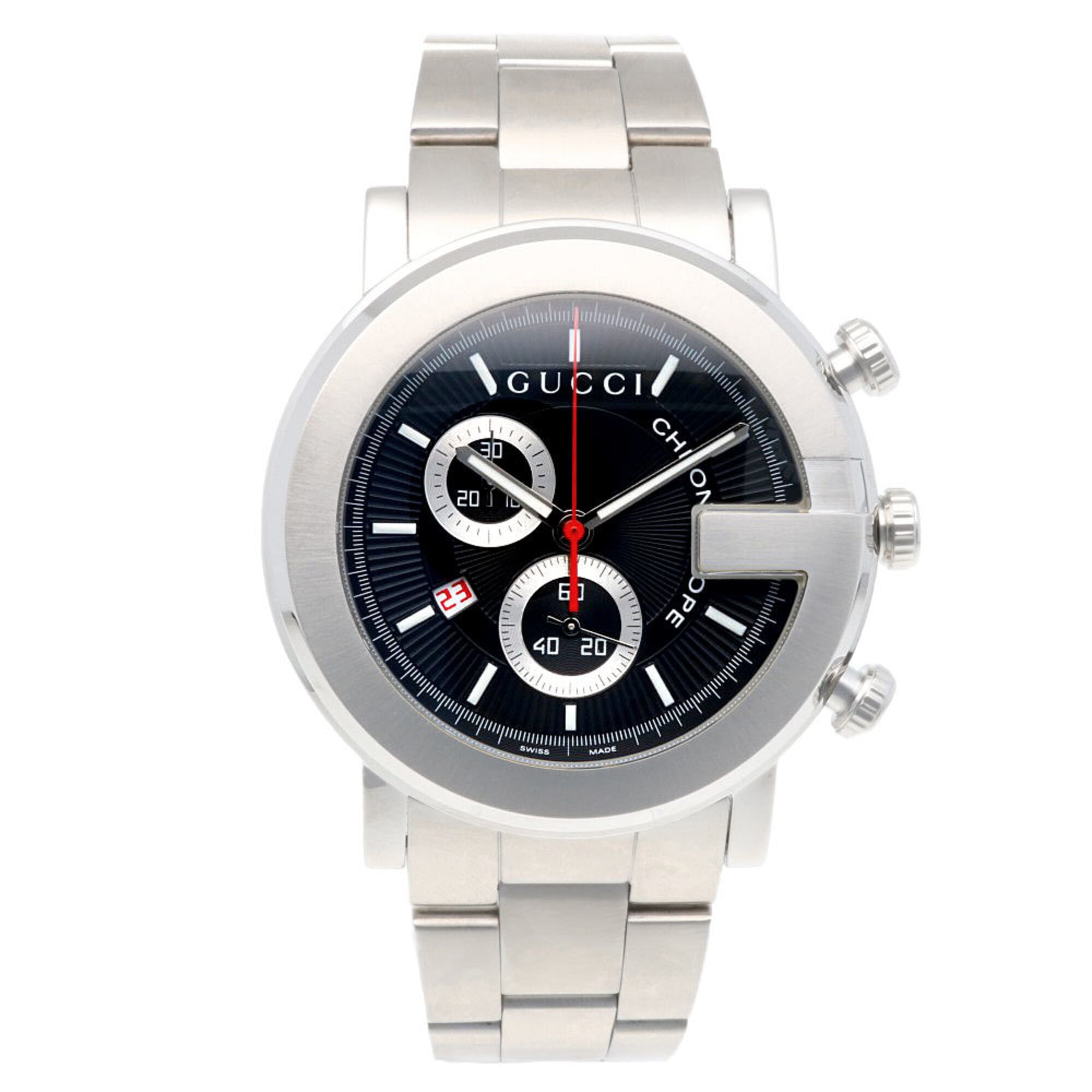Gucci G-Chrono Watch, Stainless Steel 101M Quartz, Polished, Men's, Chronograph — Very Good