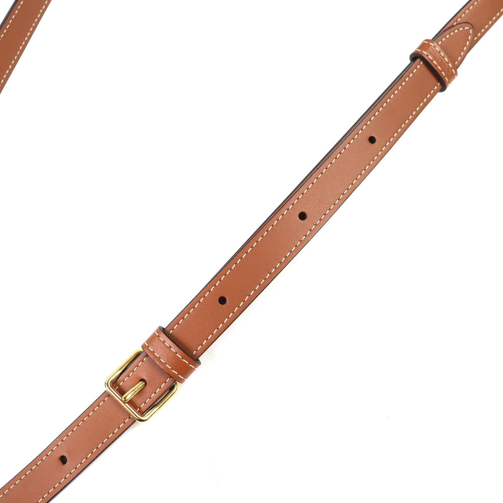 CELINE 19150 Folco Medium Triomphe Canvas Shoulder Bag, Tan Brown, Women's - Highly Recommended! — Like New
