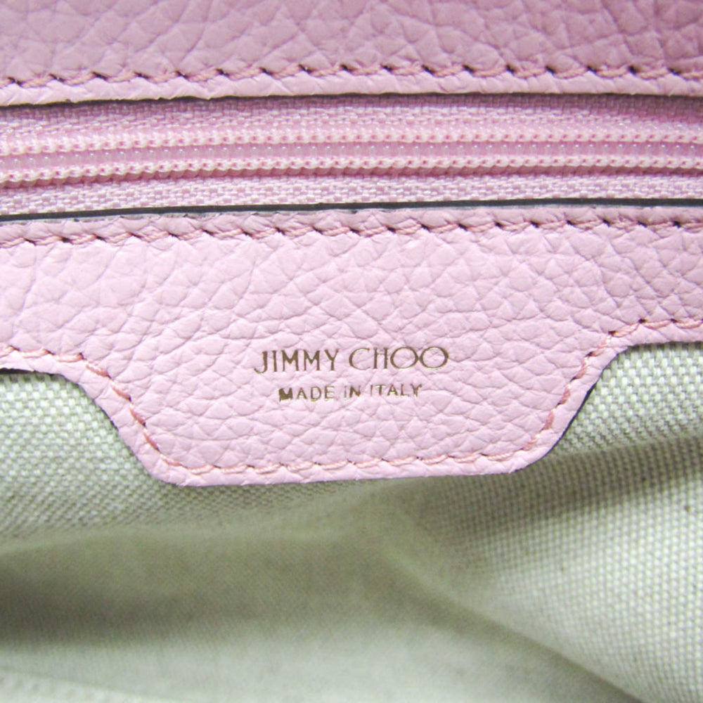 Jimmy Choo Sophia Small Men,Women Leather Studded Tote Bag Pink — Like New