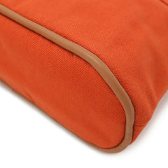 HERMES Bolide Pouch 20 Handbag Multi-purpose Canvas Leather Red Orange — Like New