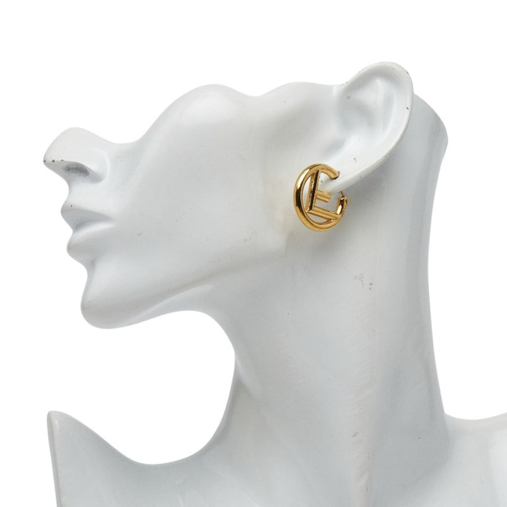 Fendi F logo motif earrings 8AG745 B08 metal women's FENDI