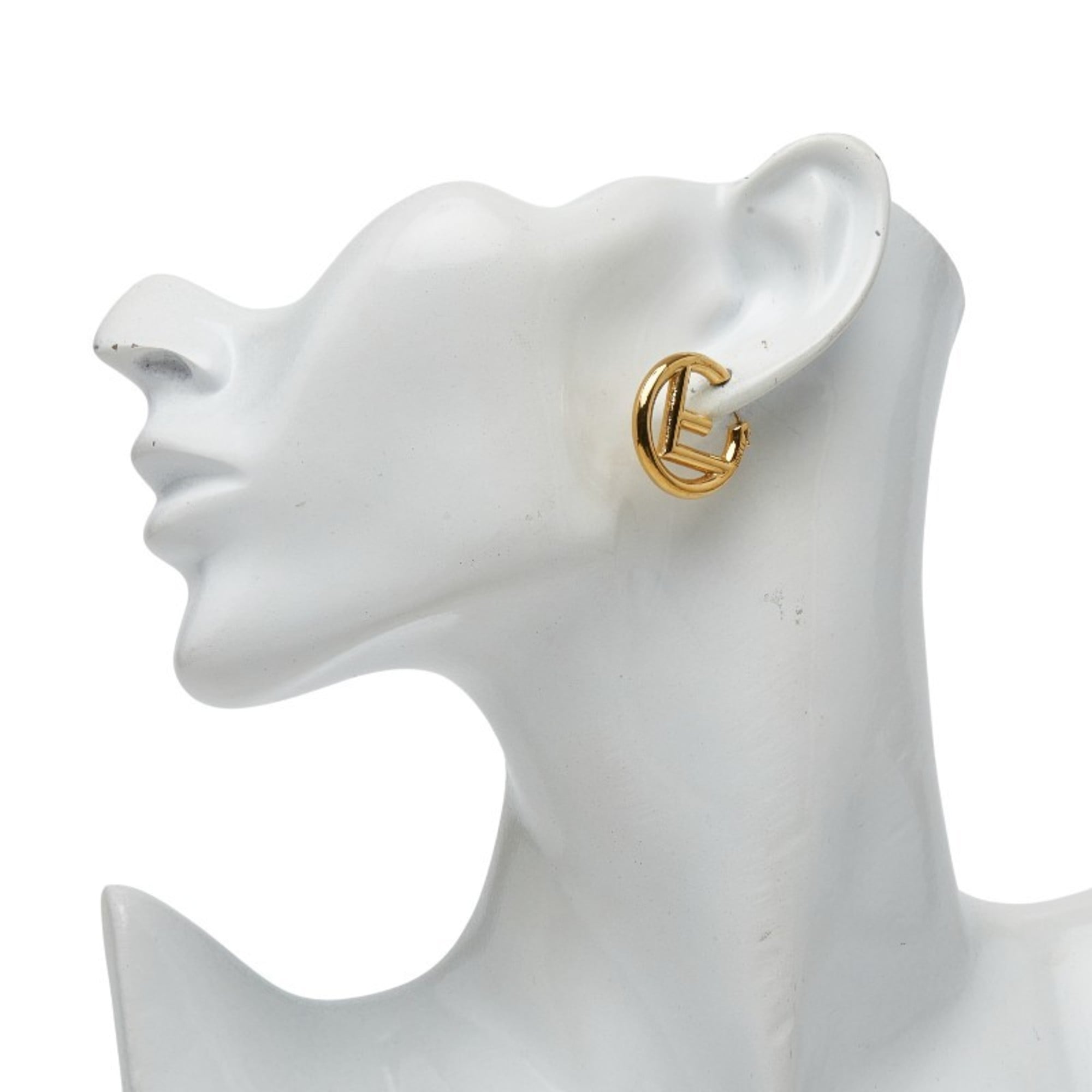 Fendi F logo motif earrings 8AG745 B08 metal women's FENDI