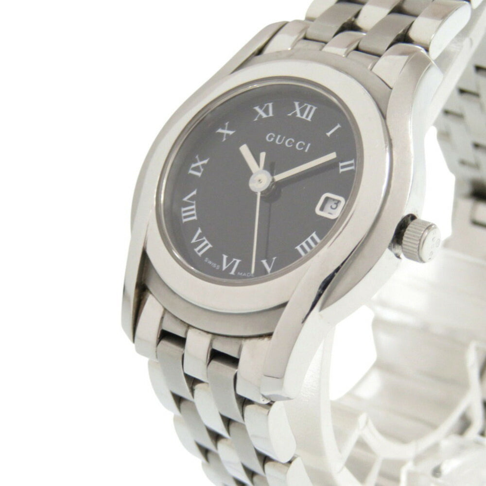 Gucci 5500L Stainless Steel Black Silver Dial Quartz Watch 1491GUCCI — Good