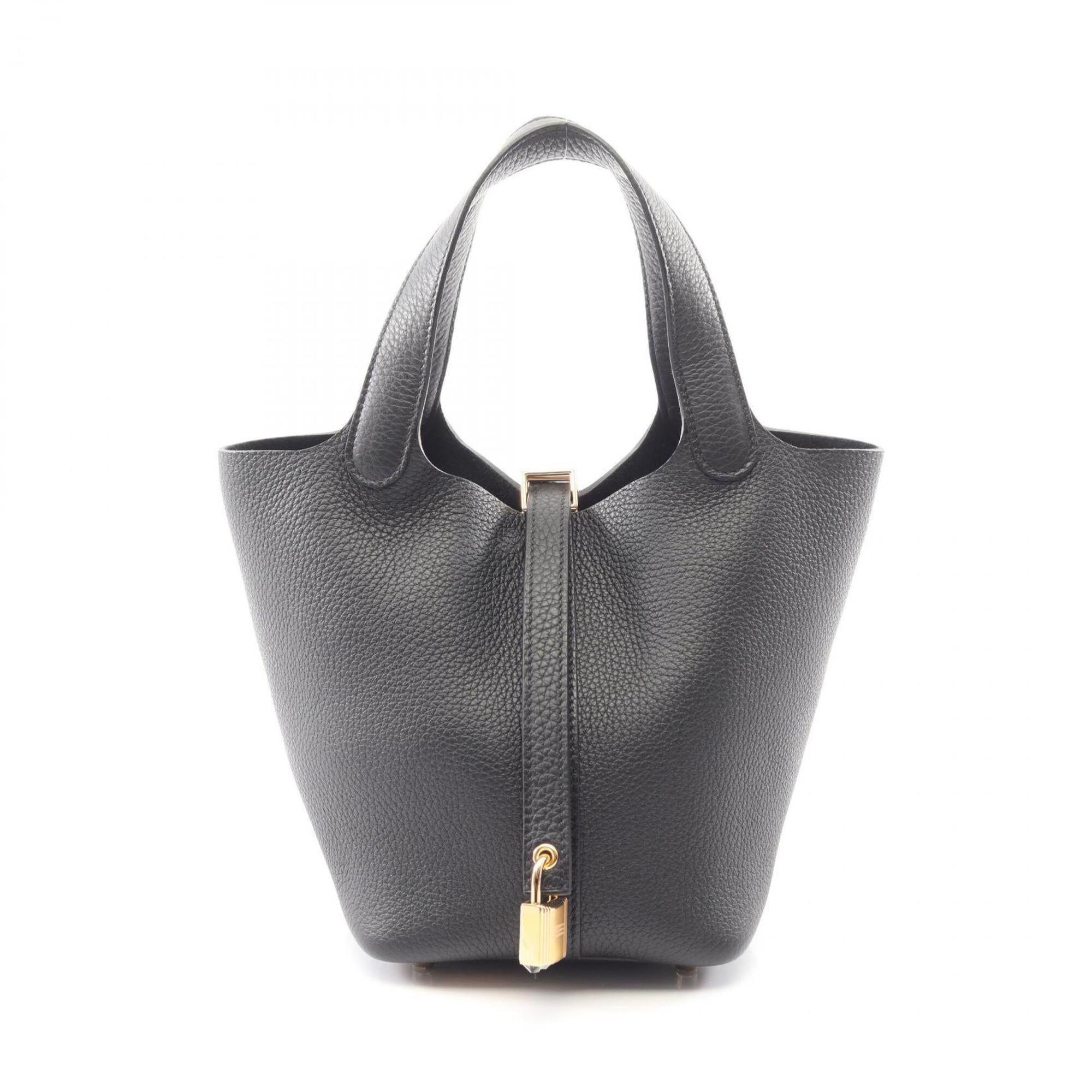 Hermes Picotin Lock PM Handbag, Leather, Taurillon Clemence Women's, Black, 056289CC — New - Store Return