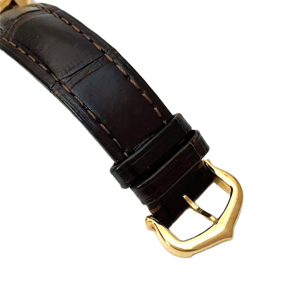 Cartier Clé de watch, total weight 51g, 18K gold, genuine leather strap, automatic movement, white dial, WGCL0010 — Good
