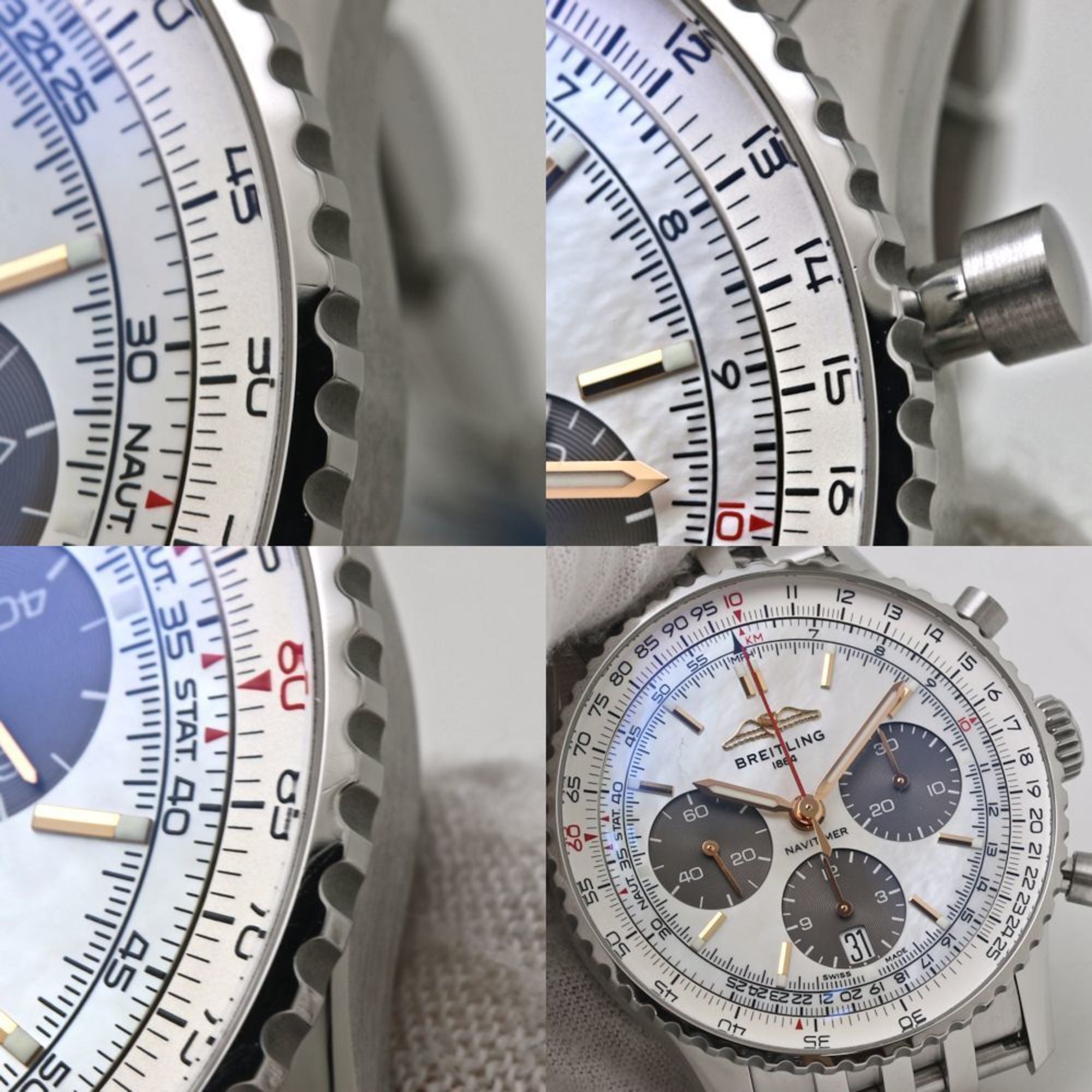 BREITLING Navitimer B01 Chronograph 41 AB0139211A1A1 AB0139 White Shell Men's Watch, Japan Limited Edition, Stainless Steel 40104 — Very Good