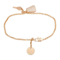 Hermes Kelly Clochette Small Bracelet PM Accessory 18KPG (Pink Gold) Diamond Women's Clear Gold Tone H220463B 00SH — Like New