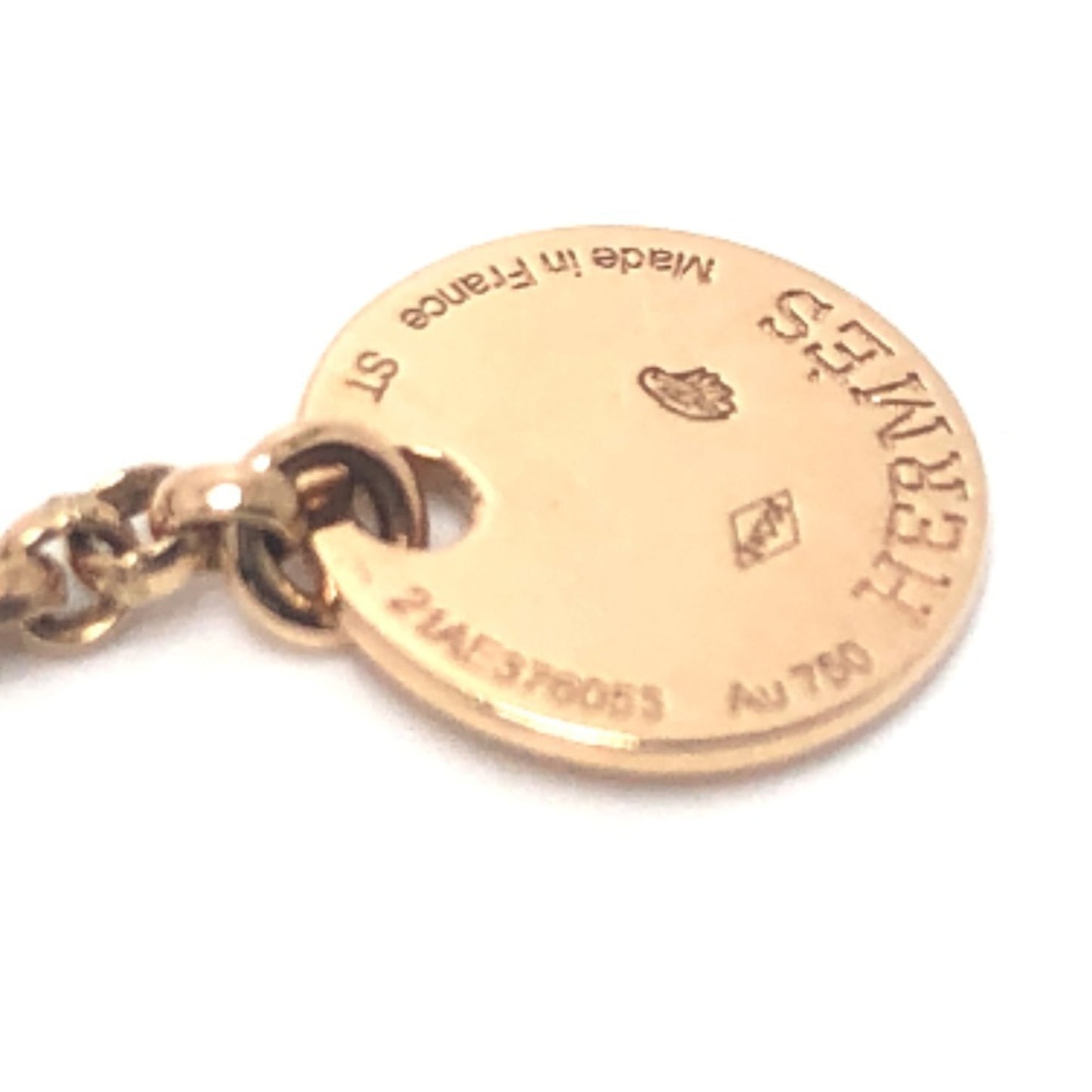 HERMES Hermes K18PG Kelly Crochet Diamond Chain Bracelet Women's Gold