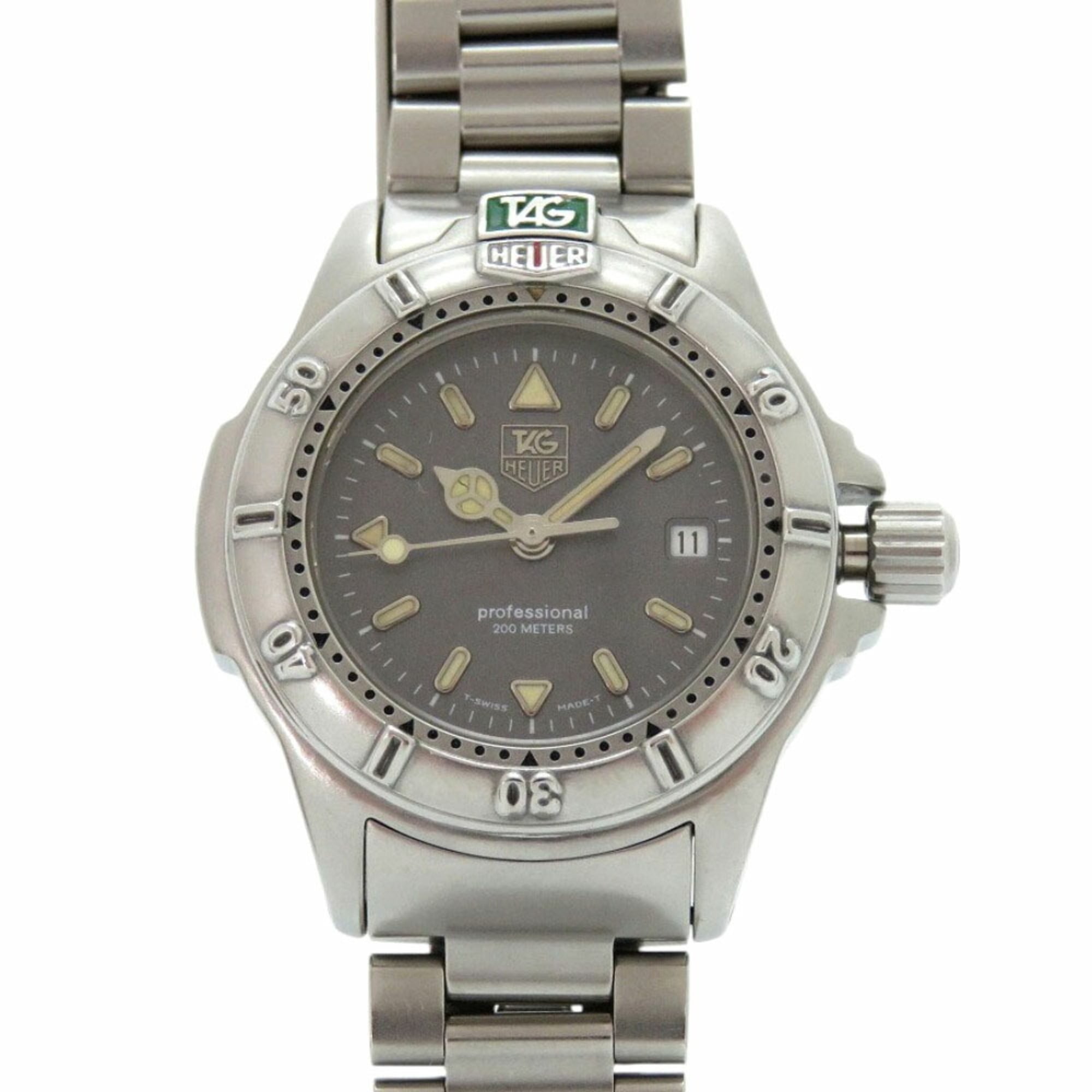 TAG Heuer Professional 200m WF1411-0 Stainless Steel Grey Quartz Watch 0555TAG HEUER — Good