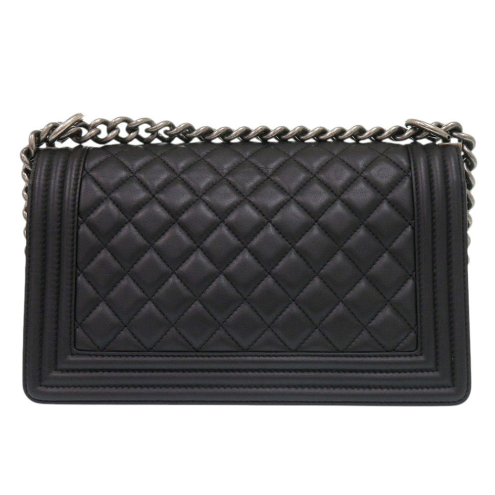 Chanel Boy 25 Coco Mark Lambskin Black Random Plate Shoulder Bag 0269CHANEL — Like New