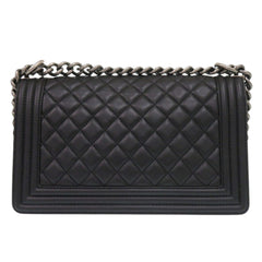 Chanel Boy 25 Coco Mark Lambskin Black Random Plate Shoulder Bag 0269CHANEL — Like New