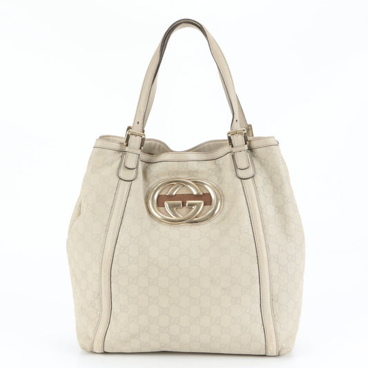 Gucci Guccissima Interlocking G 162447 Leather Tote Bag Shoulder for Women