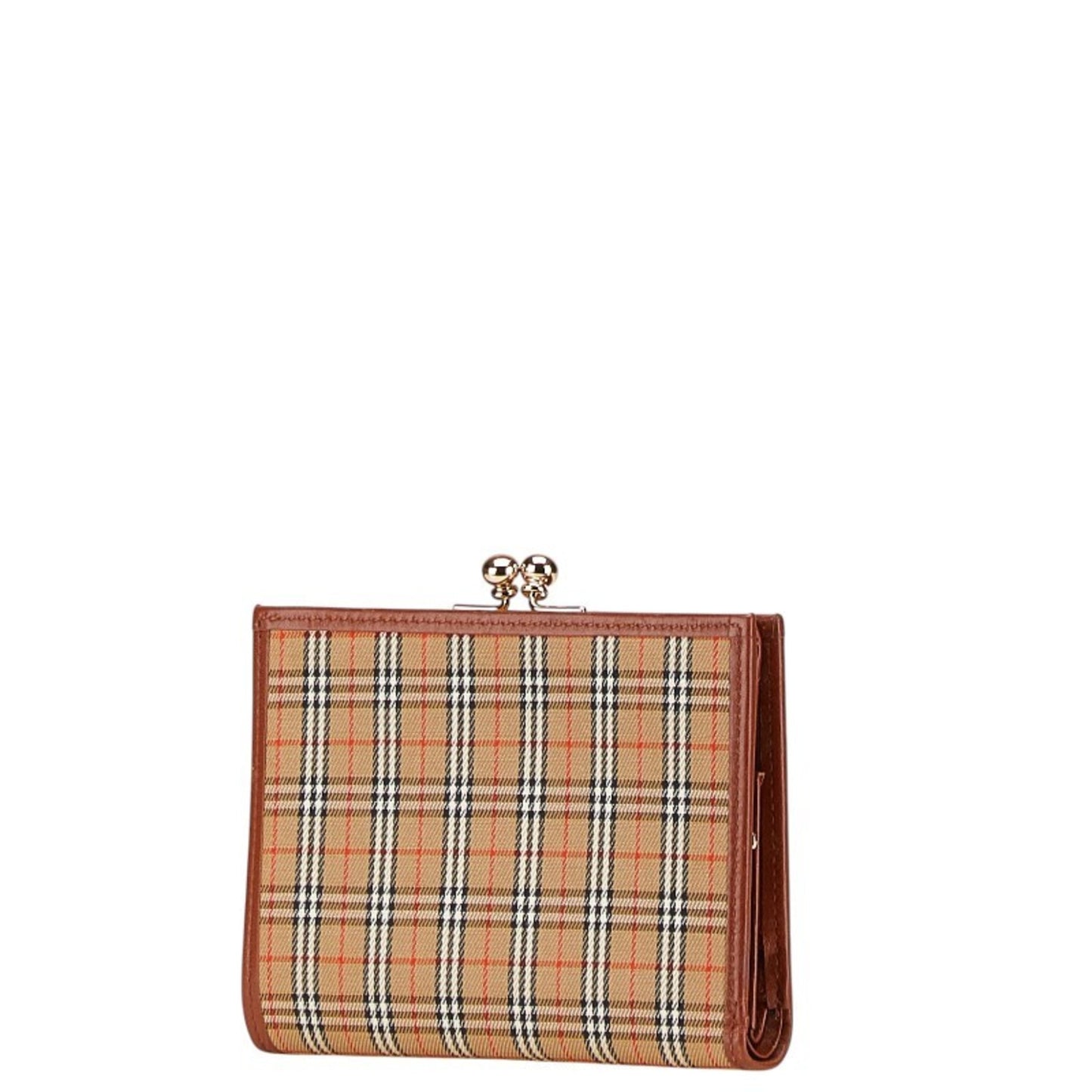 Burberry Nova Check Bifold Wallet Brown Canvas and Leather Women's BURBERRY