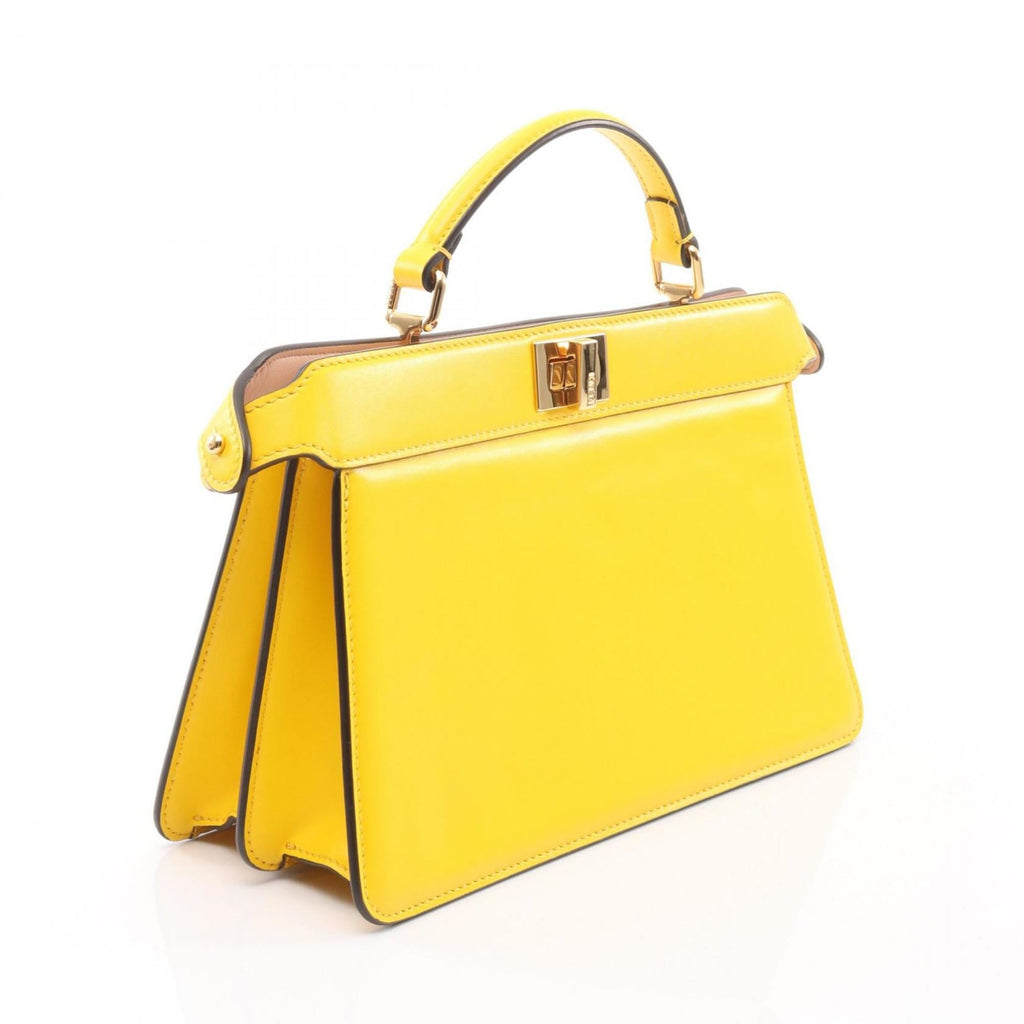 Fendi Peekaboo Isee East West Handbag, Leather, Women's, Yellow, 8BN323