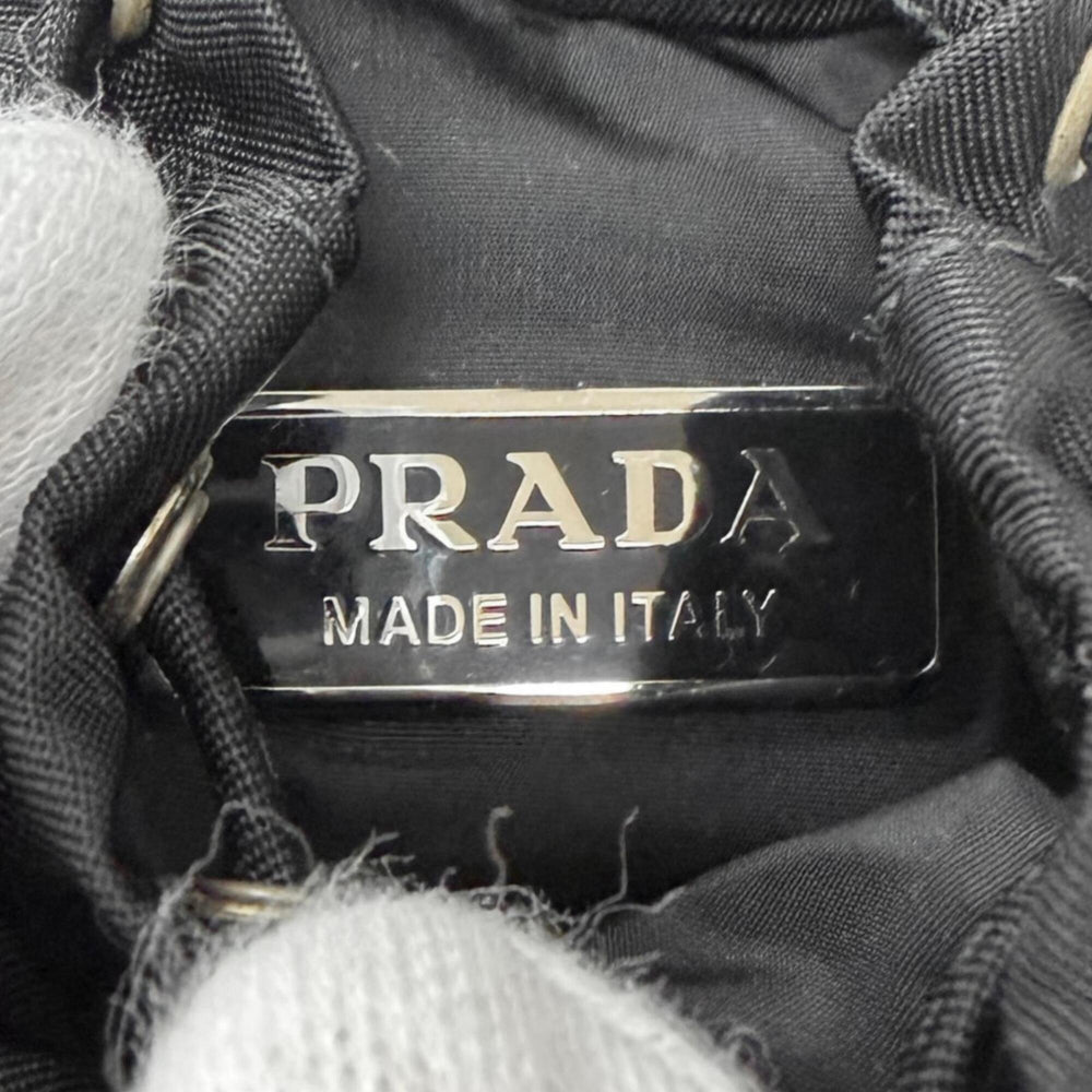 PRADA 2TT205 Triangle Logo Backpack Motif Bag Charm Strap, Black, Made in Italy, Men's, with Box — Like New