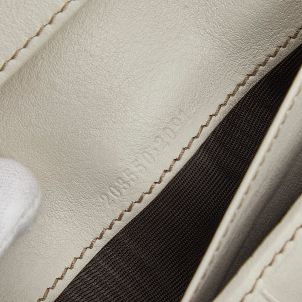 Gucci GG Canvas Heart Long Wallet 203550 Beige White Leather Women's GUCCI