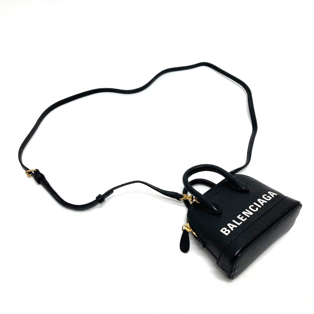 Balenciaga 639756 logo Bag 2WAY Hand Bag Shoulder Bag Black GoldHardware — Like New