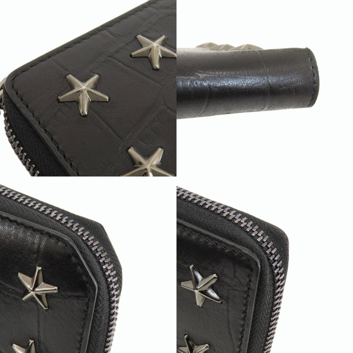 Jimmy Choo Star Studs Long Wallet Leather Women's