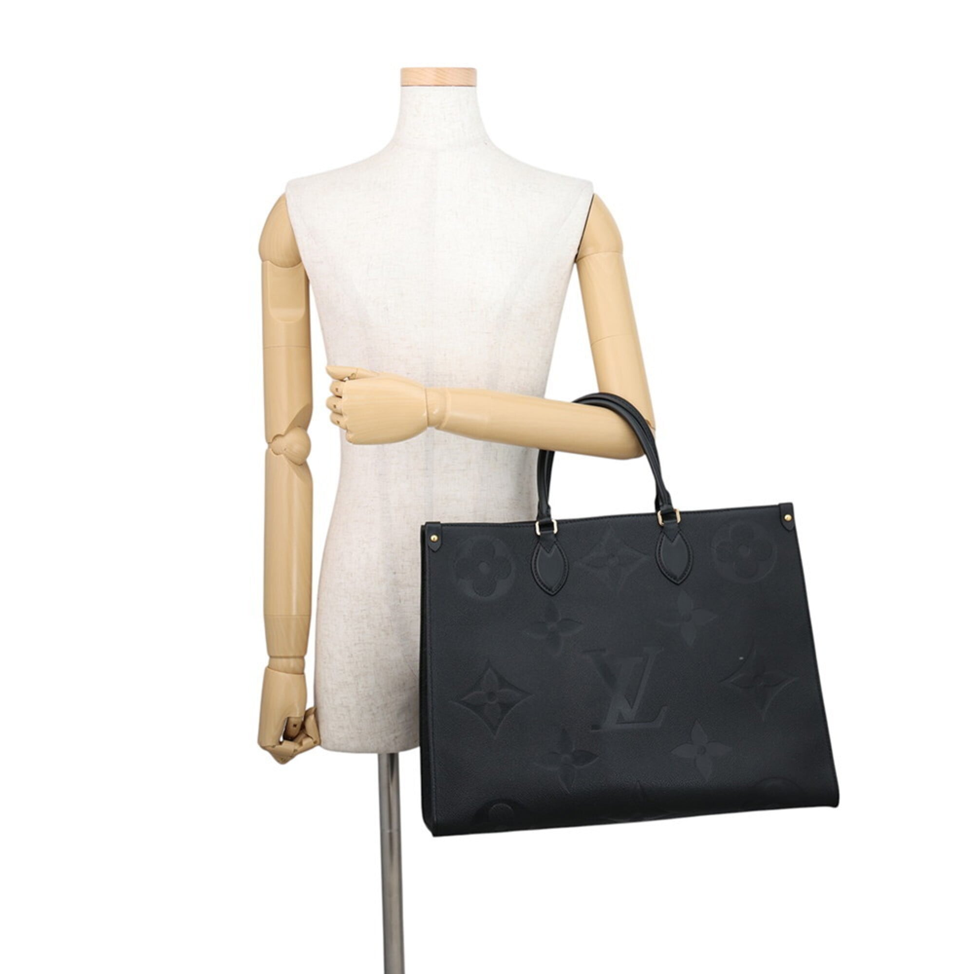Louis Vuitton Monogram Empreinte OnTheGo GM Tote Bag M44925, Handbag, 2-way Shoulder Bag, Black, Monogram, LOUIS VUITTON — Like New