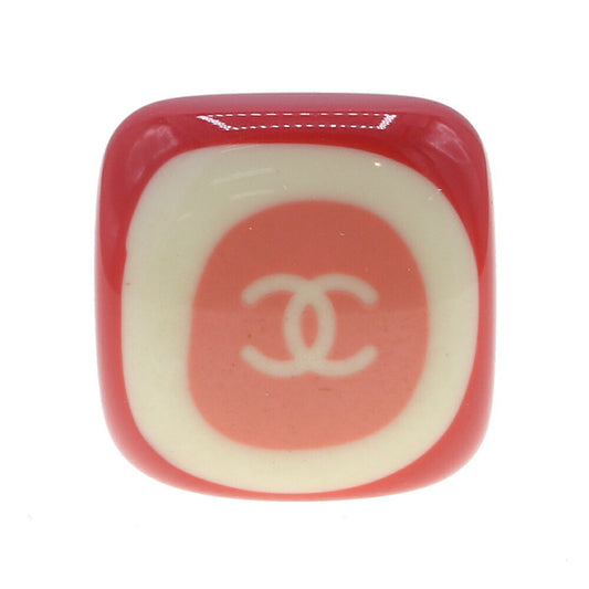 Chanel Single Ear Pierced Earring Red Orange Ivory 03P 2003 Model Year Coco Mark Women's CHANEL