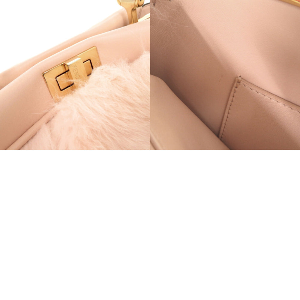 Fendi Peekaboo Mini 8BN244 Fox Fur Leather Pink 2-Way Handbag Shoulder Bag 1088FENDI — Like New