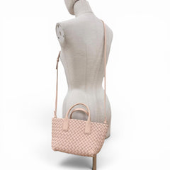 BOTTEGA VENETA 781670 Intrecciato Mini Cabas Lambskin 2-Way Handbag/Shoulder Bag with Pouch, Pink, Made in Italy, Women's, Dust — Like New
