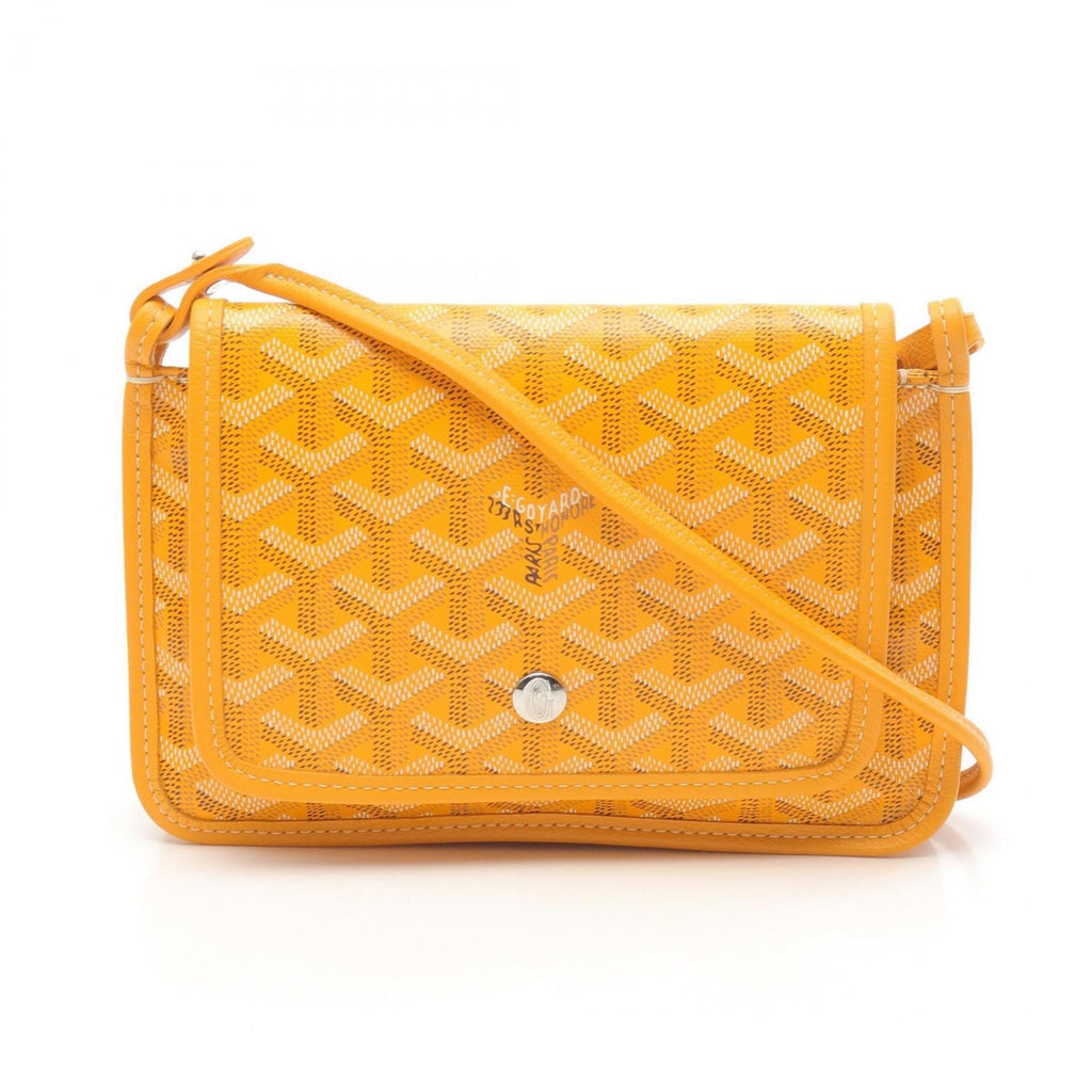 Goyard Plumet Pouch Wallet Shoulder Bag in Coated Canvas and Leather, Women's, Yellow Multicolor, PLUMETPMLTY50CL50P