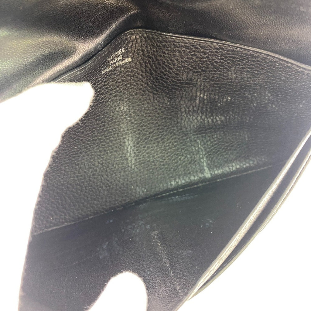 HERMES Dogon Long Wallet Black Men's