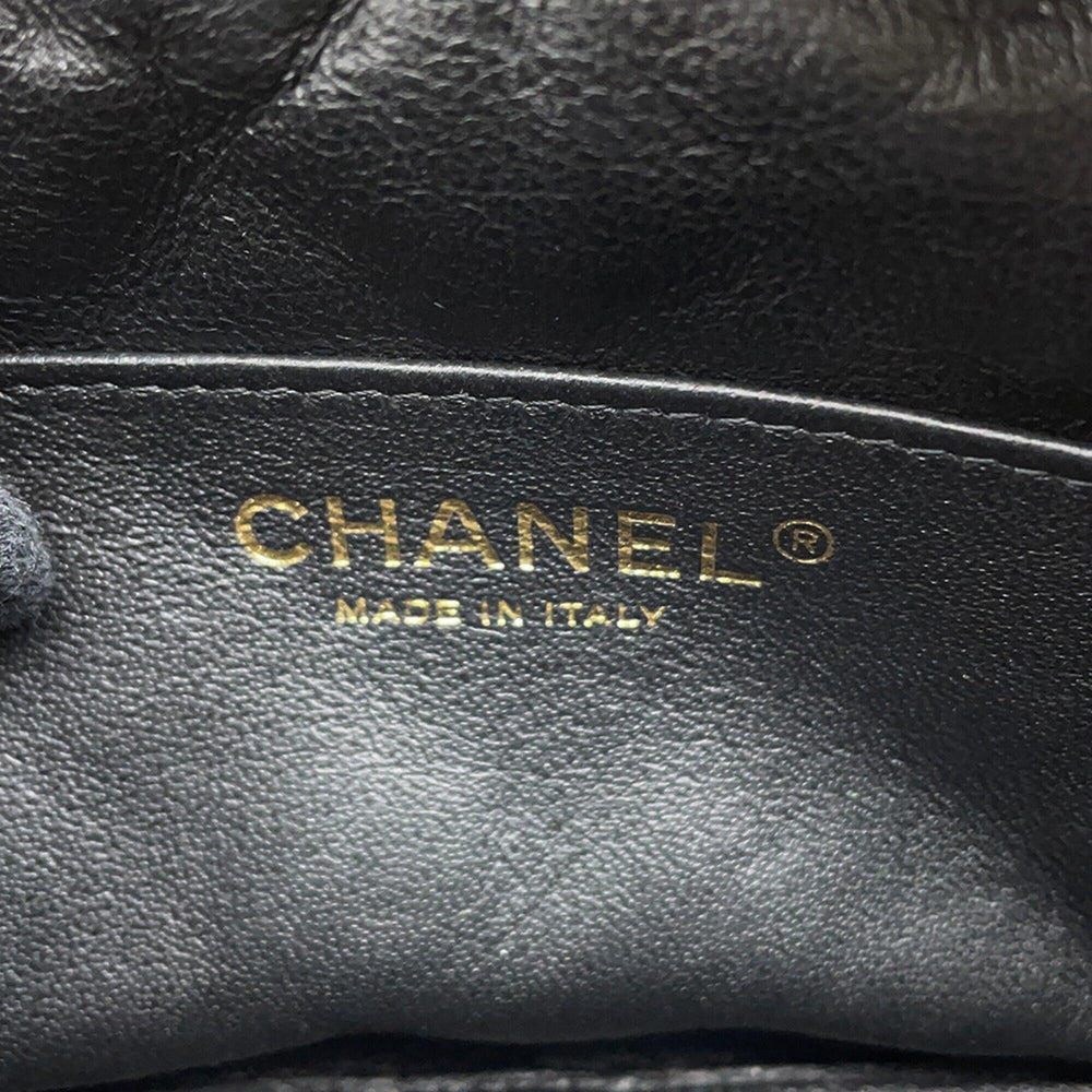 Chanel Chain Shoulder Bag, Matelassé, Coco Mark, Camera Case, Lambskin, A91796, CHANEL Pochette, Black, Handbag, Women's — Like New