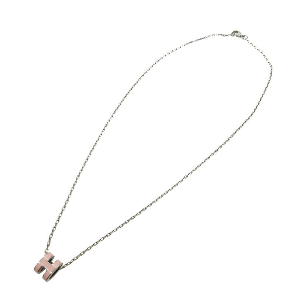 Hermes Pop Ash Mini Necklace Metal Pink/Silver 1635HERMES — Like New
