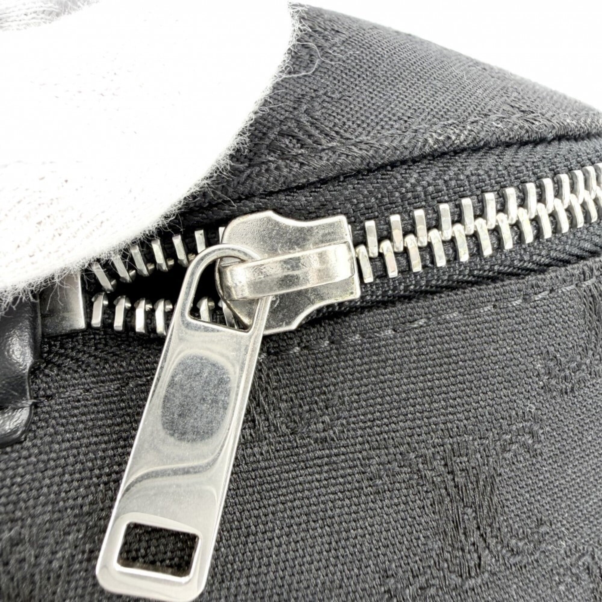 Celine Triomphe Belt Bag/Waist Bag for Men, Black Canvas, Silver Hardware — Like New