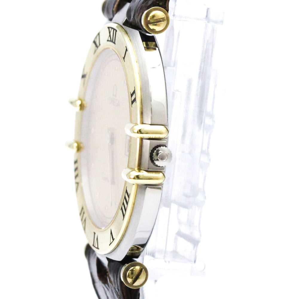 OMEGA Constellation Date 18K Gold Steel Mens Watch 196.0360 Polished — Very Good