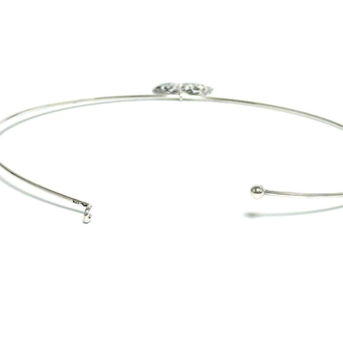 Chanel camellia pendant necklace choker in 925 silver