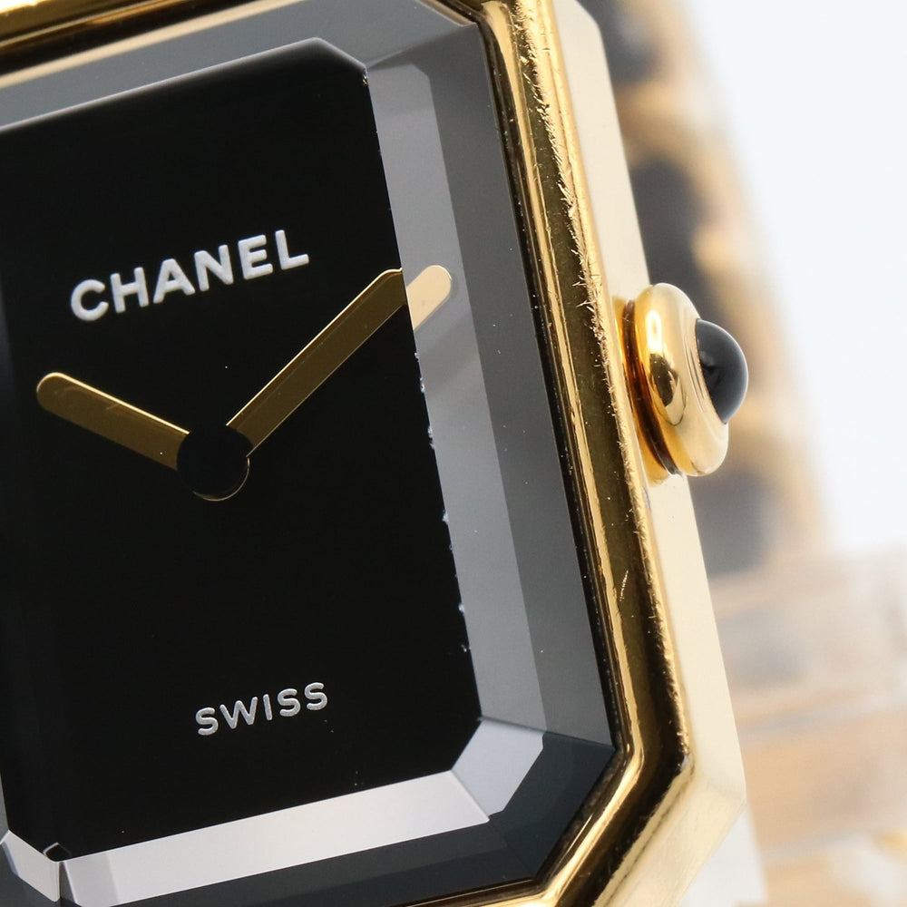 CHANEL Premiere Original Edition Watch, GP (Gold Plated), Leather, Women's, Black, H6951 — Very Good