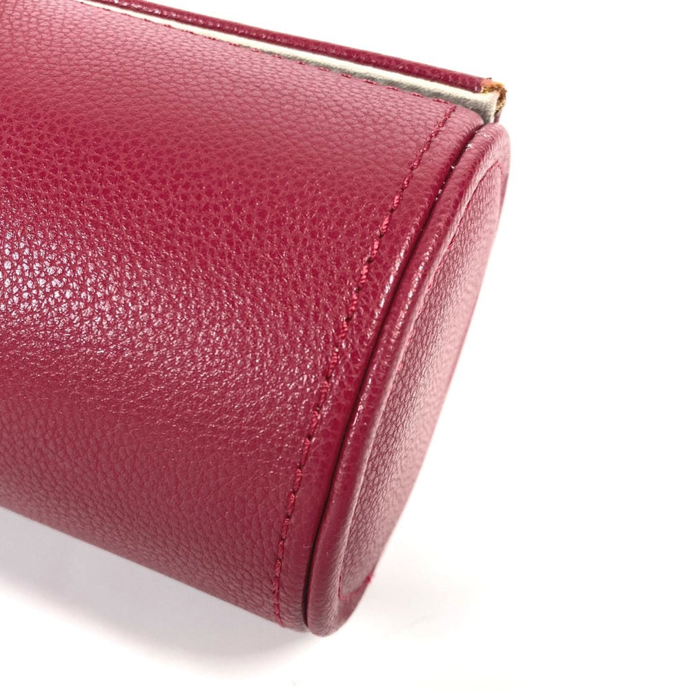 Salvatore Ferragamo Watch Case, Pouch, Leather, Men's, Red — Good