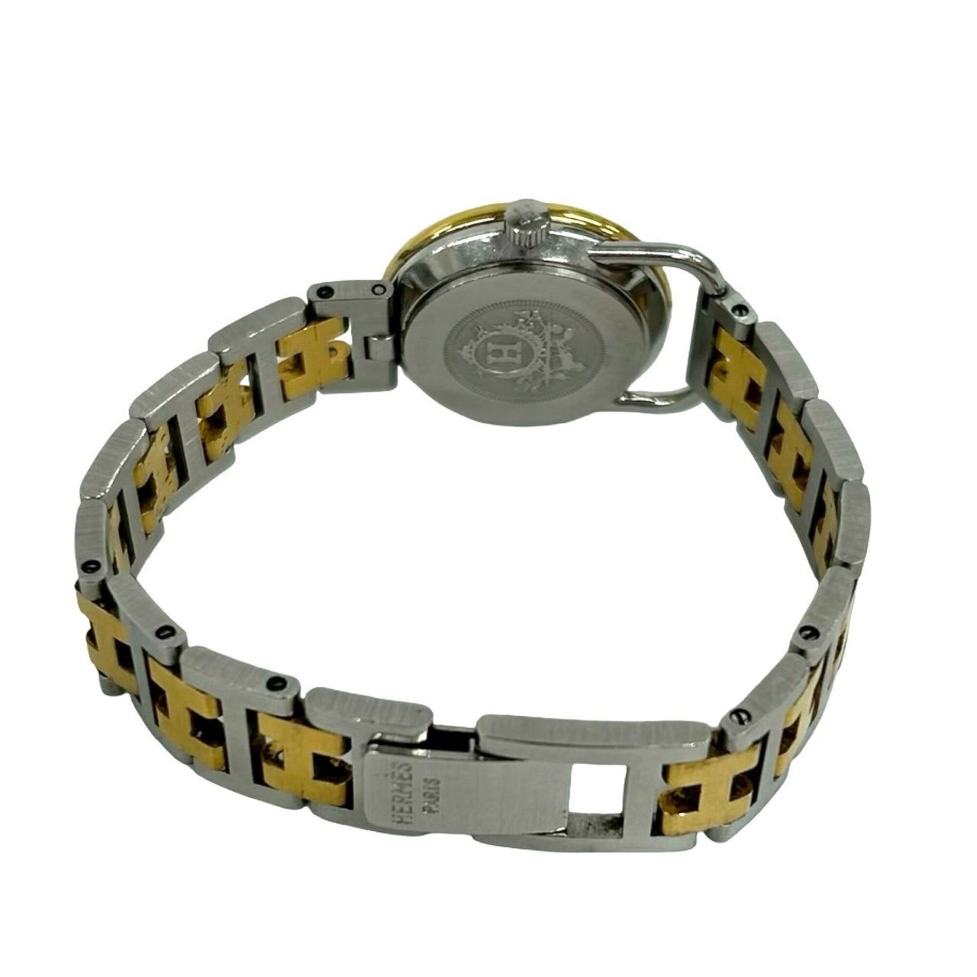 HERMES Vintage Profile GP Stainless Steel Quartz Watch Gold 32947 — Good