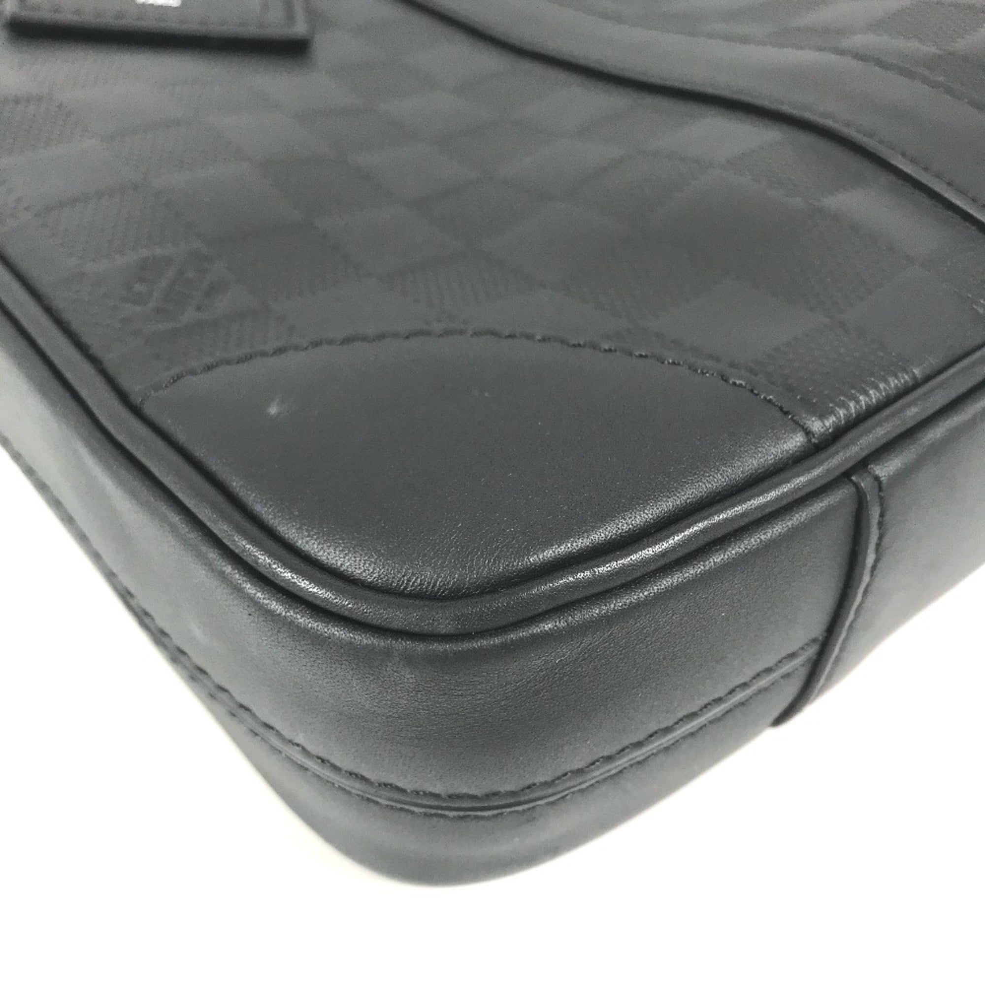 LOUIS VUITTON N40444 Damier Infini Porte Documents Voyage PDV Bag 2-Way Shoulder Handbag Business Leather Men's Women's Onyx Black — Like New