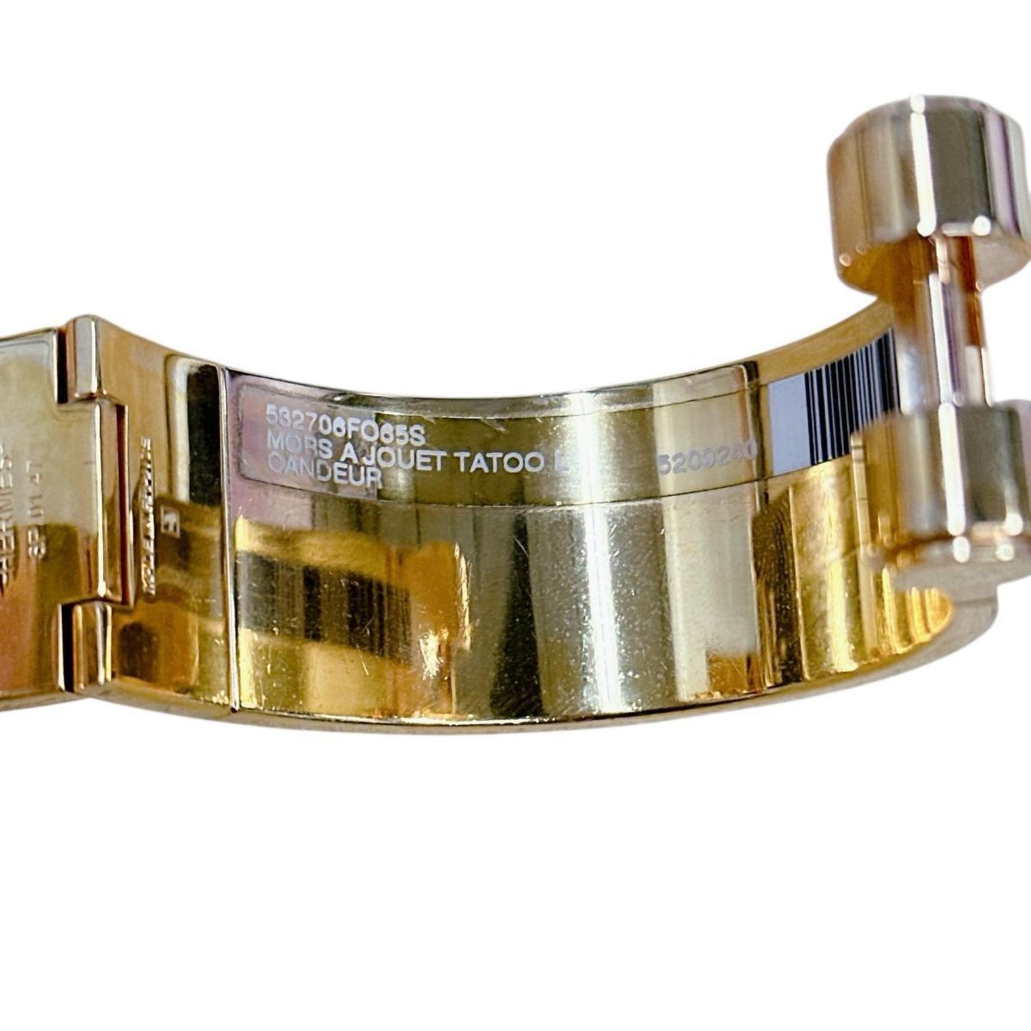 Hermes Hermès Charnière Bangle Bracelet GP White x Beige Gold