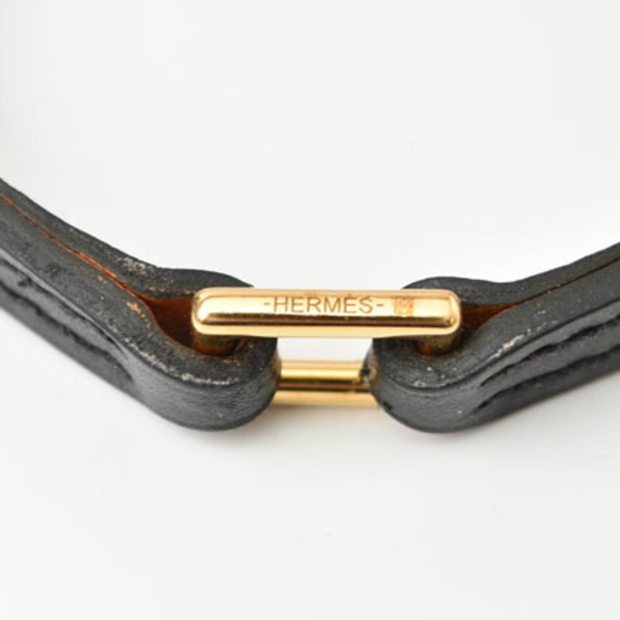 Hermes Bangle Bracelet HERMES Micro Rival Black Gold XS Size — Like New
