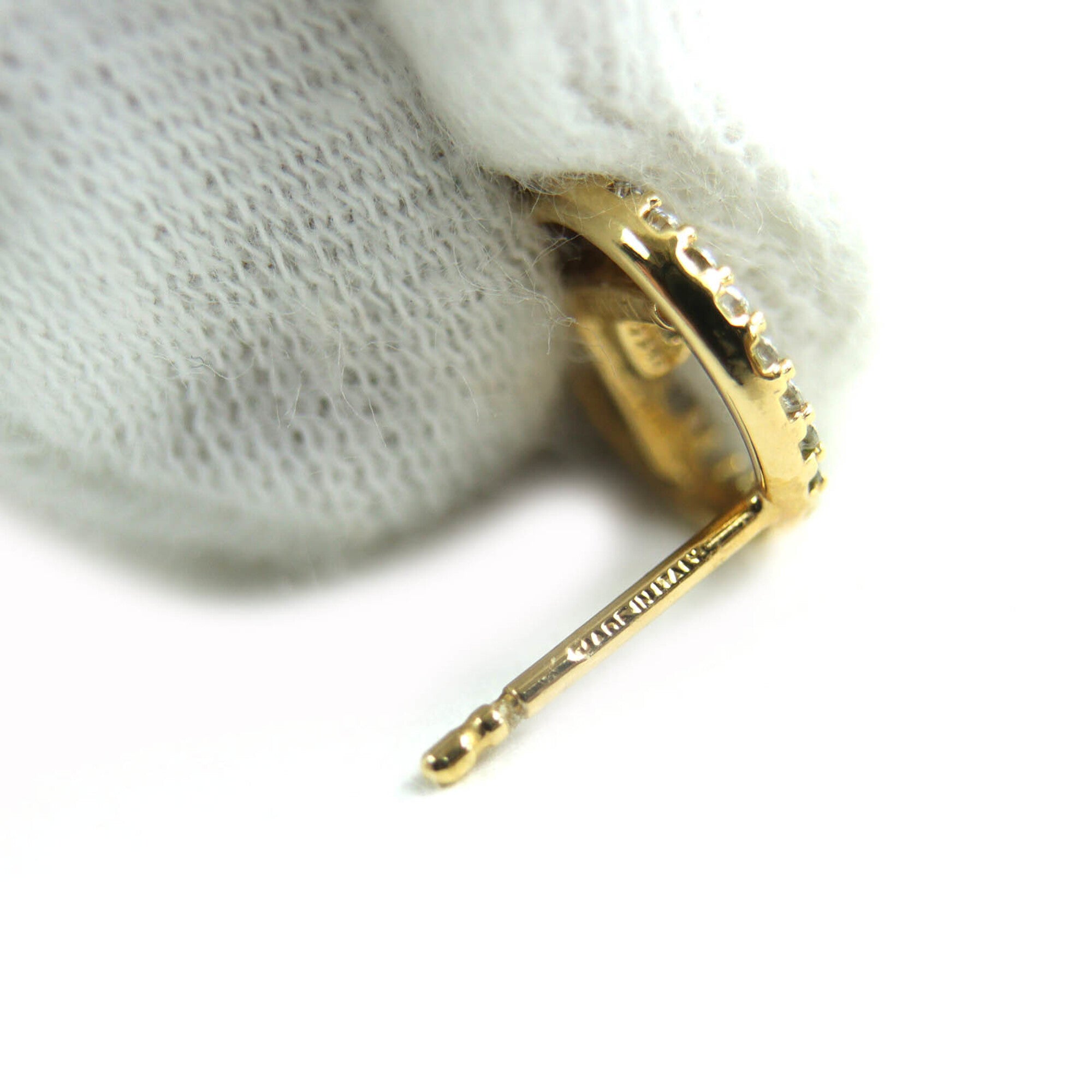 FENDI F is Fendi earrings with logo and rhinestones, pair, gold silver, box, made in Italy, women's — Like New