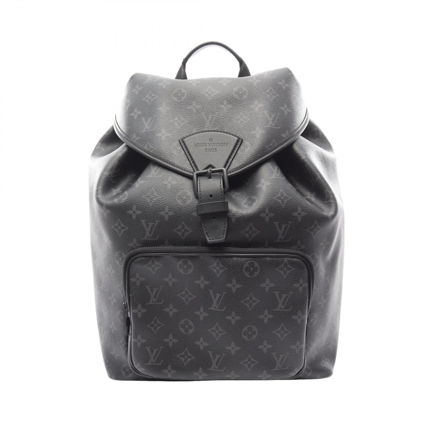 Louis Vuitton Montsouris Rucksack, Coated Canvas and Leather, Monogram Eclipse, Men's, Black, M46683